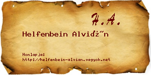 Helfenbein Alvián névjegykártya